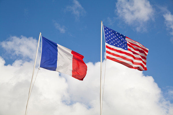 french american flags